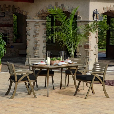 20" X 20" ProFoam Outdoor Dining Seat Cushion Onyx Black - Arden Selections 6 20" X 20" ProFoam Outdoor Dining Seat Cushion Onyx Black - Arden Selections - Image 4