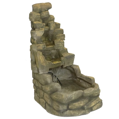 Sunnydaze Decor Sunnydaze 37"H Electric Fiberglass Stone Falls Waterfall Outdoor Water Fountain 5 Sunnydaze Decor Sunnydaze 37"H Electric Fiberglass Stone Falls Waterfall Outdoor Water Fountain - Image 3
