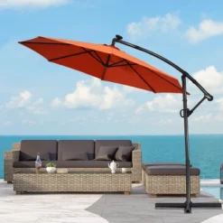 Costway 10FT Patio Offset Umbrella Solar LED 360degrees Rotation Orange 14 Costway 10FT Patio Offset Umbrella Solar LED 360degrees Rotation Orange -Sunnydaze Decor Store GUEST 7afc19a1 0ad7 470a 8c0b 6e2f43c928df