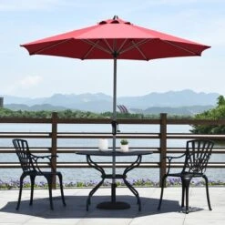 Costway 9' Patio Market Umbrella Outdoor Table Aluminum Crank W/8 Rib -Sunnydaze Decor Store GUEST 7be359eb 834b 4167 8c24 7da9d905e83d