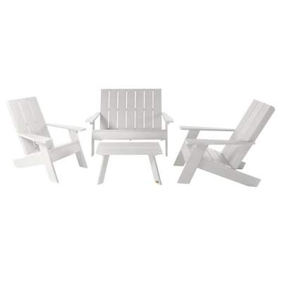 Italica 4pc Outdoor Set With Modern Adirondack Chairs, Double Wide Adirondack Chairs & Table - Highwood 13 Italica 4pc Outdoor Set With Modern Adirondack Chairs, Double Wide Adirondack Chairs & Table - Highwood - Image 11