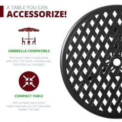 Kinger Home Ekta 3-Piece Patio Bistro Set -Sunnydaze Decor Store GUEST 7cd3d630 8a8b 4868 beba efcc87270df6