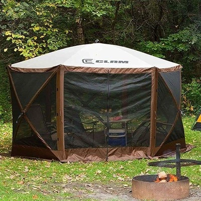 Clam Quick-Set Escape Sided Portable Pop-Up Outdoor Camping Gazebo Screen Tent With Ground Stakes And Carry Bag 6 Clam Quick-Set Escape Sided Portable Pop-Up Outdoor Camping Gazebo Screen Tent With Ground Stakes And Carry Bag - Image 4