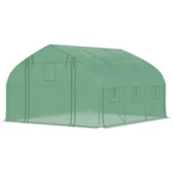Outsunny Walk-in Tunnel Greenhouse With Zippered Mesh Doors & Roll-up Sidewalls, Upgraded Hot House, Green, 11.5' X 10' X 6.5' -Sunnydaze Decor Store GUEST 7f02b44a 99f6 4024 a5ff 5c23a1b4865c