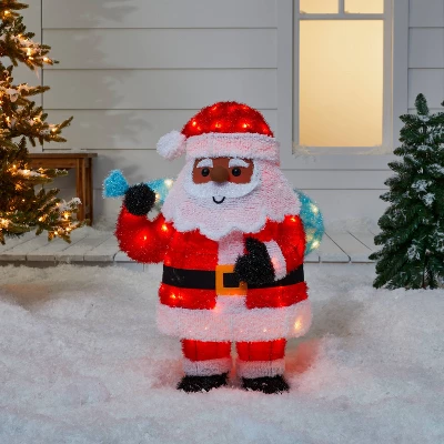 32" Tinsel Santa Christmas Novelty Sculpture Light With 4 Interchangeable Faces - Wondershop™ 3 32" Tinsel Santa Christmas Novelty Sculpture Light With 4 Interchangeable Faces - Wondershop™