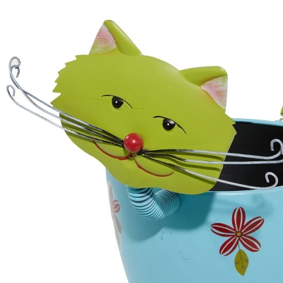 16" Wide Planter Metal Cat - Olivia & May 4 16" Wide Planter Metal Cat - Olivia & May - Image 2