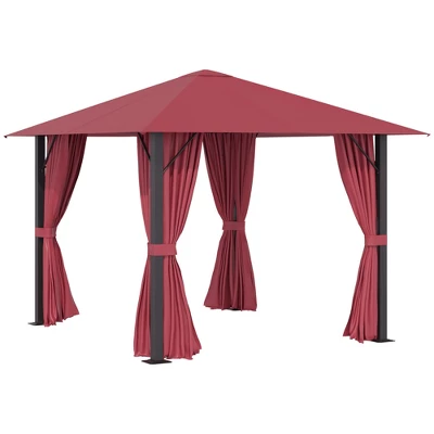 Outsunny Patio Gazebo Outdoor Canopy Shelter With Sidewalls, Vented Roof, Aluminum Frame For Garden, Lawn, Backyard And Deck 10 Outsunny Patio Gazebo Outdoor Canopy Shelter With Sidewalls, Vented Roof, Aluminum Frame For Garden, Lawn, Backyard And Deck - Image 8