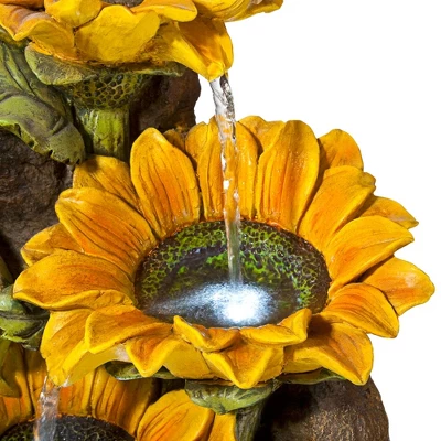 John Timberland Garden Fairy With Sunflowers Modern Cascading Outdoor Floor Water Fountain With LED Light 26" For Yard Garden Patio Home Deck Porch 8 John Timberland Garden Fairy With Sunflowers Modern Cascading Outdoor Floor Water Fountain With LED Light 26" For Yard Garden Patio Home Deck Porch - Image 6