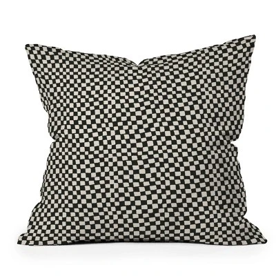 Iveta Abolina Lazy Checker Outdoor Throw Pillow Coal Black - Deny Designs 8 Iveta Abolina Lazy Checker Outdoor Throw Pillow Coal Black - Deny Designs - Image 6