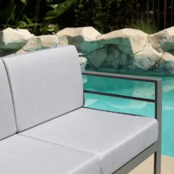 Patio Aluminum Outdoor Loveseat, Patio Sofa Couch Chair With Cushions (Grey) -Sunnydaze Decor Store GUEST 800555a3 0af0 4044 94d2 78a453a52774