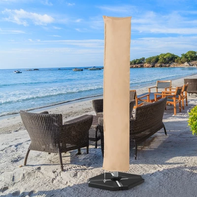Costway Parasol Offset Cantilever Umbrella Cover 11ft Zipper Fiberglass Rod Outdoor 3 Costway Parasol Offset Cantilever Umbrella Cover 11ft Zipper Fiberglass Rod Outdoor
