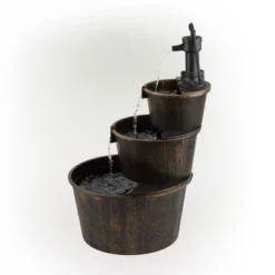 40" Three Tier Pump And Barrels Fountain Brown - Alpine Corporation -Sunnydaze Decor Store GUEST 811b97f3 0676 4719 b25e c95ce2c26ddd