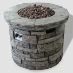 Maison 5pc Acacia Wood And Light Weight Concrete Adirondack Chair And Fire Pit Set - Gray - Christopher Knight Home -Sunnydaze Decor Store GUEST 813a8df5 a3c8 4767 9a5b eb644ea91a14