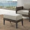 Prescott Outdoor Wicker Ottoman - Taupe/Brown - Crosley -Sunnydaze Decor Store GUEST 813b736f 99a8 44c0 8ffc 8298f9fda5a0