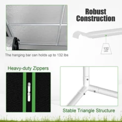 Costway 36''x36''x72'' Mylar Hydroponic Grow Tent W/Observation Window & Floor Tray GrayBlack -Sunnydaze Decor Store GUEST 81493748 8655 4101 8caa 665d9d0ed94e