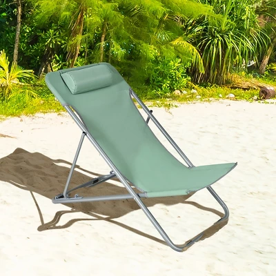 Costway Set Of 2 Beach Chair Portable 3-Position Lounge Chair W/ Headrest BlueGreenOrange 10 Costway Set Of 2 Beach Chair Portable 3-Position Lounge Chair W/ Headrest BlueGreenOrange - Image 8