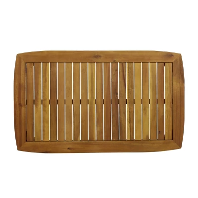 Willowbrook Patio Acacia Wood 4 Seater Chat Set With Coffee Table - Teak/Dark Teal - Christopher Knight Home 6 Willowbrook Patio Acacia Wood 4 Seater Chat Set With Coffee Table - Teak/Dark Teal - Christopher Knight Home - Image 4