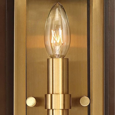 Possini Euro Design Modern Mid Century Outdoor Wall Light Fixture Oil Rubbed Bronze Brass 14" Double Box Glass For Exterior Barn Deck House Porch Yard 4 Possini Euro Design Modern Mid Century Outdoor Wall Light Fixture Oil Rubbed Bronze Brass 14" Double Box Glass For Exterior Barn Deck House Porch Yard - Image 2