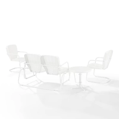 Ridgeland 4pc Outdoor Metal Conversation Set - White - Crosley 7 Ridgeland 4pc Outdoor Metal Conversation Set - White - Crosley - Image 5