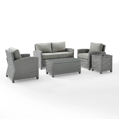 5pc Bradenton Outdoor Steel Conversation Set Gray - Crosley 7 5pc Bradenton Outdoor Steel Conversation Set Gray - Crosley - Image 5
