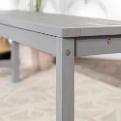 Ravenscroft Modern Boho Acacia Wood Slat Top Outdoor Dining Bench - Gray Wash - Saracina Home -Sunnydaze Decor Store GUEST 83e31abd 7d66 4c84 9cc7 8bdac5e55deb