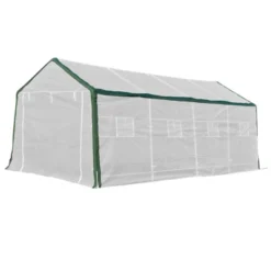 Outsunny 20' X 10' X 8' Heavy-duty Greenhouse, Walk-in Hot House With Windows And Roll Up Door, PE Cover, Steel Frame -Sunnydaze Decor Store GUEST 840fcdc1 a5dd 461f ab54 02ede89124a6