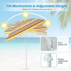 Costway 6.5Ft Patio Beach Sunshade Umbrella Portable Tilt Outdoor Yellowith Green/Navy/Blue 18 Costway 6.5Ft Patio Beach Sunshade Umbrella Portable Tilt Outdoor Yellowith Green/Navy/Blue -Sunnydaze Decor Store GUEST 843f8db6 9476 463e 9c96 f2893fdd2a1d