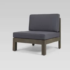 Oana 5pc Acacia Wood V-Shaped Sectional Sofa Set - Gray/Dark Gray - Christopher Knight Home -Sunnydaze Decor Store GUEST 8467f5a9 be06 4709 9912 6a321f76c65c