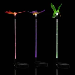 3pc Butterfly, Hummingbird, And Dragonfly Solar Fiber LED Pathway Garden Stakes - Alpine Corporation -Sunnydaze Decor Store GUEST 847be3bf 75f6 4227 8c6c aa4de3c7bcca