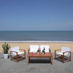 Mardin 4pc Living Set - Natural/Beige - Safavieh -Sunnydaze Decor Store GUEST 84adb88a d66c 41c8 812c 4885e0e1d4f7