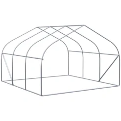 Outsunny 12' X 10' X 7' Walk-in Outdoor Tunnel Greenhouse, PE Cover, Steel Frame, Roll-Up Zipper Door & 6 Windows For Tropical Plants, White -Sunnydaze Decor Store GUEST 84b8208c df2a 4749 a5f4 716d33423c43