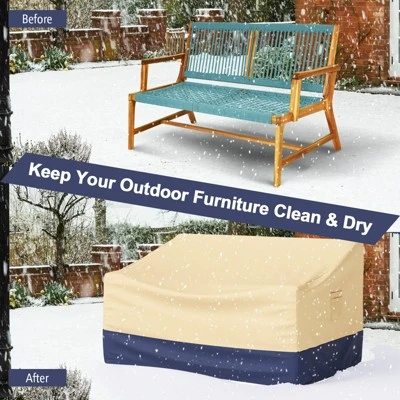 Costway Patio 60''x43'' 2-Seater Bench Loveseat Deep Sofa Cover Waterproof Handle Air Vent 10 Costway Patio 60''x43'' 2-Seater Bench Loveseat Deep Sofa Cover Waterproof Handle Air Vent - Image 8