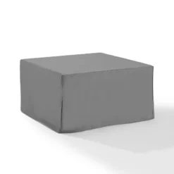 Outdoor Square Table & Ottoman Furniture Cover - Gray - Crosley