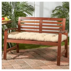 Solid Outdoor Bench Cushion - Stone - Kensington Garden