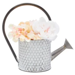 Okuna Outpost Galvanized Metal Watering Can Vase For Indoor Outdoor Plant, Succulents (5.1 X 10 In) -Sunnydaze Decor Store GUEST 859b2f8e 75c3 4b27 b557 1dc0afe293e3