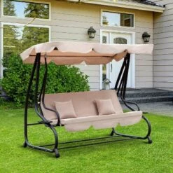Outsunny 3 Seat Outdoor Free Standing Swing Bench Porch Swing With Stand, Comfortable Cushioned Fabric & Included Canopy 12 Outsunny 3 Seat Outdoor Free Standing Swing Bench Porch Swing With Stand, Comfortable Cushioned Fabric & Included Canopy -Sunnydaze Decor Store GUEST 85ae05bc 90e1 4005 9b9f b45d2dd471ab
