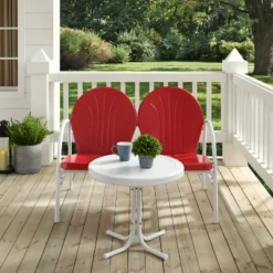 Griffith 3pc Outdoor Conversation Set - Red - Crosley 12 Griffith 3pc Outdoor Conversation Set - Red - Crosley -Sunnydaze Decor Store GUEST 861af2ba d3c3 467e ad4b 36a68624a4a1