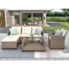 4pc Wicker Patio Sectional Seating Set With Cushions - Beige/Brown - GODEER 1 4pc Wicker Patio Sectional Seating Set With Cushions - Beige/Brown - GODEER -Sunnydaze Decor Store GUEST 86445659 b117 41bb 8e5d f18e3f7ea72f