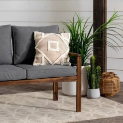 Saybrook Modern Metal And Wood Patio Loveseat - Gray/Dark Brown - Saracina Home 15 Saybrook Modern Metal And Wood Patio Loveseat - Gray/Dark Brown - Saracina Home -Sunnydaze Decor Store GUEST 86879b55 3938 4727 9563 eccc69fd1d33