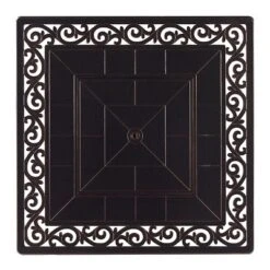 5pc Outdoor Dining Set With 42" Aluminum Square Damask Design Fire Table & Deep Seating Swivel Rocking Chairs - Oakland Living -Sunnydaze Decor Store GUEST 86efc1ca 8dc7 4ce3 837d a10d7e6f166b