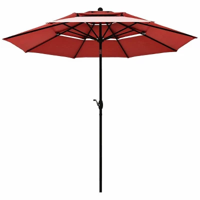10' X 10' Double Vented 3-Tier Patio Market Table Umbrella - Wellfor 15 10' X 10' Double Vented 3-Tier Patio Market Table Umbrella - Wellfor - Image 13