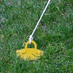 Sunnydaze Decor Sunnydaze Outdoor Tarp Tent Tie-Out Heavy-Duty Spiral Ground Anchor Stake With Folding Ring - Yellow -Sunnydaze Decor Store GUEST 873541b2 d0cb 47e9 9a34 43ad8340fd57