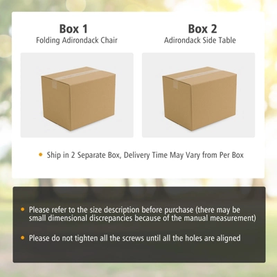 Tangkula Patio 2PCS Adirondack Chair Side Table Set Outdoor Chair Set With End Table Weather Resistant Cup Holder For Backyard Garden White 5 Tangkula Patio 2PCS Adirondack Chair Side Table Set Outdoor Chair Set With End Table Weather Resistant Cup Holder For Backyard Garden White - Image 3