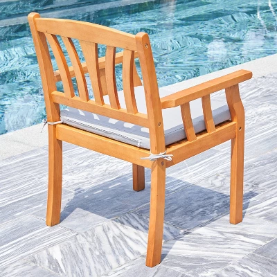 Kapalua 4pc Honey Nautical Wooden Patio Dining Set With Bench - Vifah 10 Kapalua 4pc Honey Nautical Wooden Patio Dining Set With Bench - Vifah - Image 8
