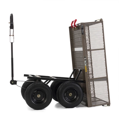 Gorilla Cart GORMP-12 5 Cubic Feet 1200 Pound Capacity Heavy Duty Durable Steel Multi Use Quick Dump Wagon Utility Cart W/ 2 In 1 Towing Handle, Gray 5 Gorilla Cart GORMP-12 5 Cubic Feet 1200 Pound Capacity Heavy Duty Durable Steel Multi Use Quick Dump Wagon Utility Cart W/ 2 In 1 Towing Handle, Gray - Image 3