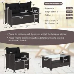 Costway 8 PCS Patio Rattan Furniture Set Glass Table Shelf Sofa Cushion -Sunnydaze Decor Store GUEST 8800320e 5f0e 4143 a5ca 5a25be25721b