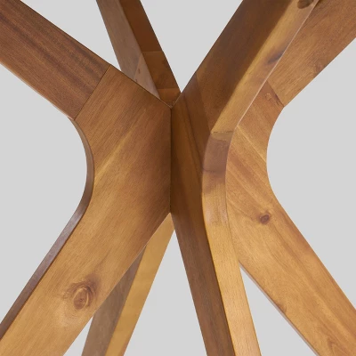 5pc Stamford Wood & Wicker Dining Set Teak - Christopher Knight Home 6 5pc Stamford Wood & Wicker Dining Set Teak - Christopher Knight Home - Image 4