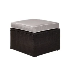 Palm Harbor Outdoor Wicker Ottoman - Gray - Crosley -Sunnydaze Decor Store GUEST 890374db 57fb 4950 bc09 67d32eadf432