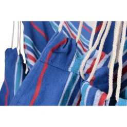 Boho Breeze Swinging Bungalow Hammock Chair - Indigo Stripe - Blue Wave -Sunnydaze Decor Store GUEST 8934b568 7b55 4faa 989a 8d87d4fe1b00