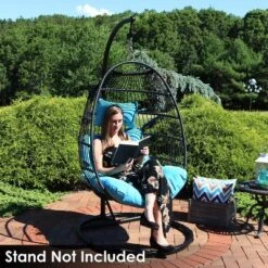 Sunnydaze Decor Sunnydaze Outdoor Resin Wicker Julia Hanging Basket Egg Chair Swing With Cushions And Headrest - 2pc -Sunnydaze Decor Store GUEST 8942ceb1 100e 46cc 8ec2 06fc671a4a84